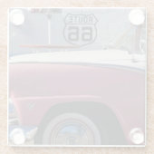 VS, Arizona, Williams. Rt. 66 Stad, jaren '50 Glazen Onderzetter (Achterkant)