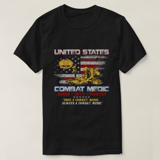 VS Army Combat Medic Veteran  Honor Duty C T-shirt (Design voorkant)