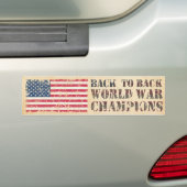 VS, Back-to-back wereldkampioenen oorlog Bumpersticker (Op auto)