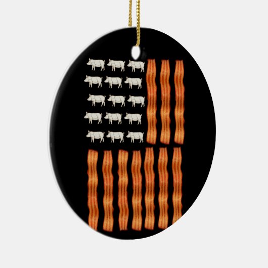 VS Bacon Flag Pig  Keramisch Ornament (Rechts)