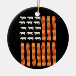 VS Bacon Flag Pig  Keramisch Ornament