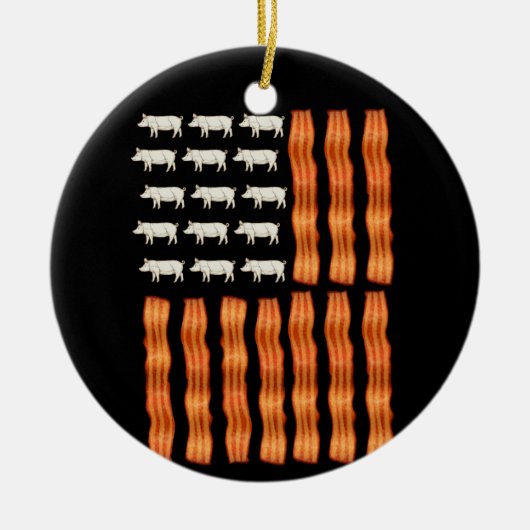 VS Bacon Flag Pig  Keramisch Ornament (Voorkant)