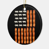 VS Bacon Flag Pig  Keramisch Ornament (Links)