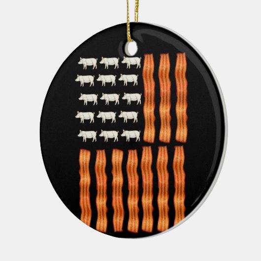 VS Bacon Flag Pig Keramisch Ornament (Links)