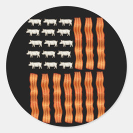 VS Bacon Flag Pig  Ronde Sticker