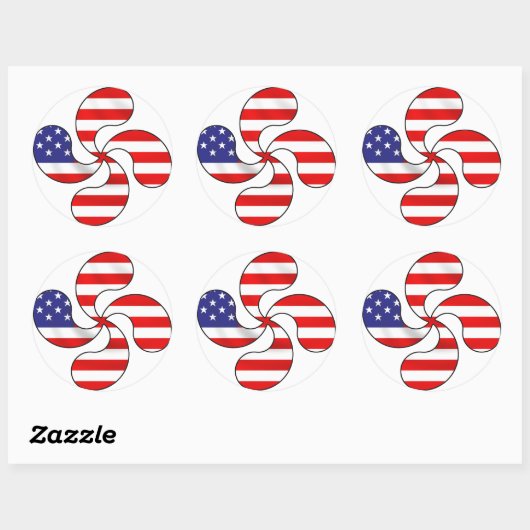 VS Baskisch kruis Ronde Sticker (Vel)