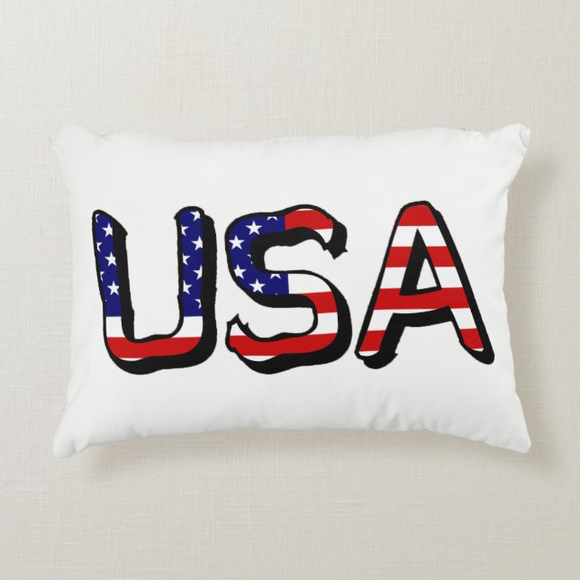VS bedekt met Amerikaanse vlag tptcnt Accent Kussen (Voorkant)
