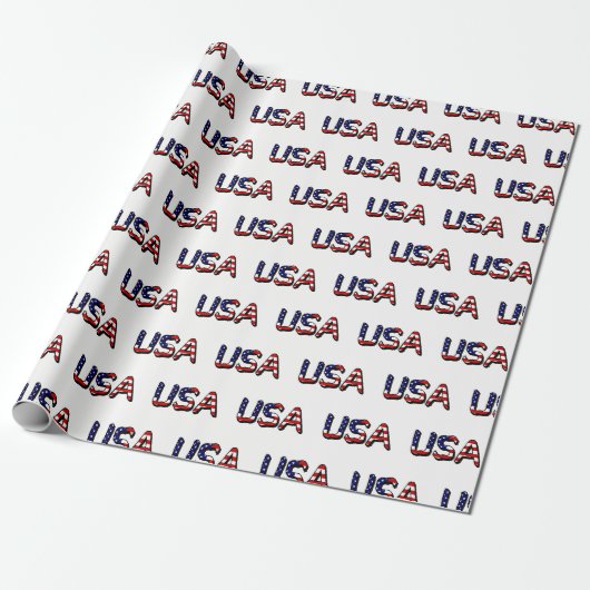 VS bedekt met Amerikaanse vlag wpcnt Cadeaupapier (Uitgerold)