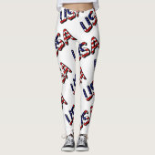 VS bedekt met US Flag helling Leggings (Voorkant)