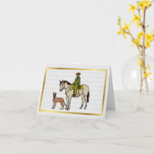 VS Border Patrol Agent on Horse Wenskaart Kaart (Gele Bloem)