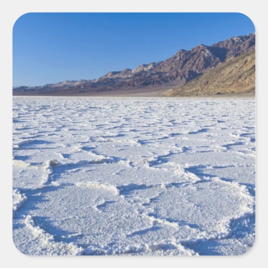 VS, CA, Death Valley NP, Zoutformaties bij Vierkante Sticker (Voorkant)