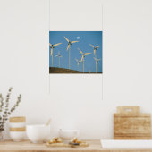 VS, Californië, Altamont Pass, windgeneratoren. Poster (Keuken)