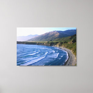 VS, Californië, Big Sur, baai langs Highway 1. Canvas Afdruk