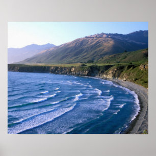 VS, Californië, Big Sur, baai langs Highway 1. Poster