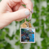 VS, Californië. Boomwortelen in de Merced rivier Sleutelhanger (Hand)