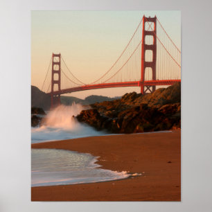 VS, Californië. Gezicht op Golden Gate Bridge Poster
