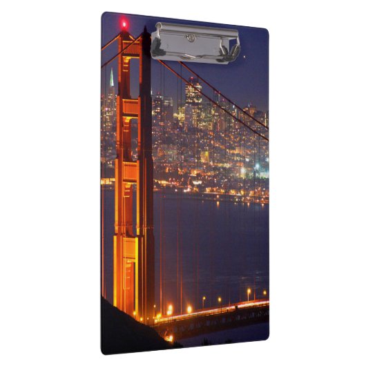 VS, Californië. Golden Gate Bridge 's nachts Klembord (Rechts)