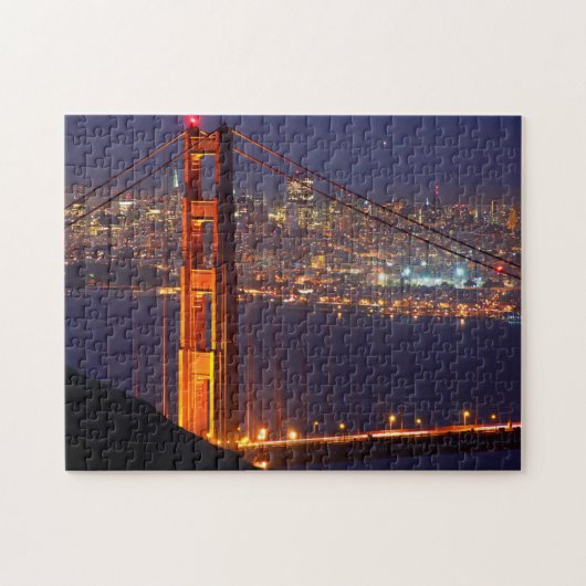 VS, Californië. Golden Gate Bridge 's nachts Legpuzzel (Horizontaal)