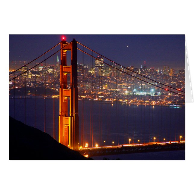 VS, Californië. Golden Gate-brug 's nachts (Voorkant Horizontaal)