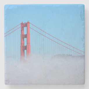 VS, Californië. Golden Gate-brug 's ochtends Stenen Onderzetter