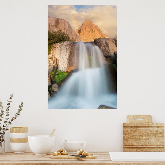 VS, Californië, Inyo National Forest. Waterval Poster (Keuken)