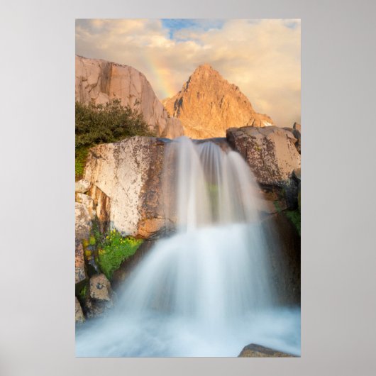 VS, Californië, Inyo National Forest. Waterval Poster (Voorkant)