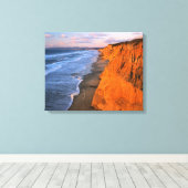 VS, Californië, Kliffen bij Pescadero State Beach Canvas Afdruk (Insitu (Houten vloer))