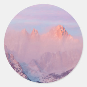 VS, Californië, Lone Pine. Zonsopgang Ronde Sticker