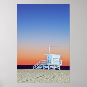VS, Californië, Los Angeles, Santa Monica Beach Poster