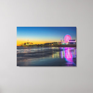 VS, Californië, Los Angeles, Santa Monica Pier Canvas Afdruk