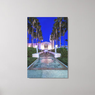 VS, Californië, Los Angeles, Union Station Canvas Afdruk