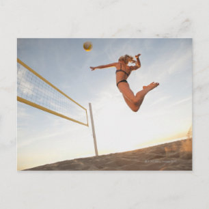 VS, Californië, Los Angeles, vrouw die 2 speelt Briefkaart