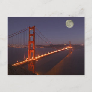 VS, Californië, Marin. Maanopkomst boven de Briefkaart