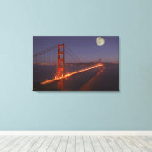 VS, Californië, Marin. Moonrise boven de Canvas Afdruk (Insitu (Houten vloer))