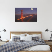VS, Californië, Marin. Moonrise boven de Canvas Afdruk (Insitu (Slaapkamer))
