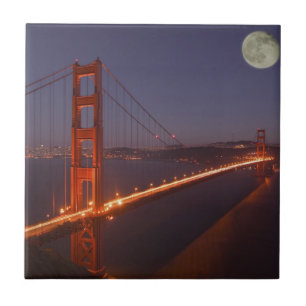 VS, Californië, Marin. Moonrise boven de Tegeltje