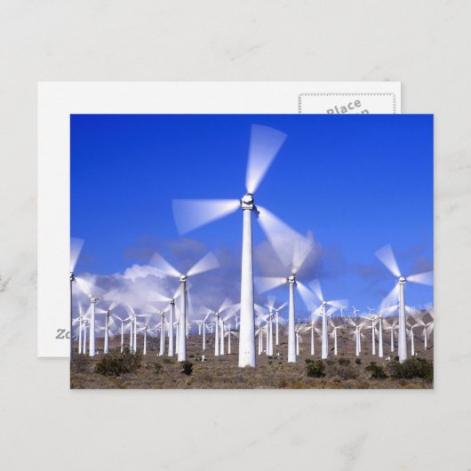 VS, Californië, Mojave. Uitzicht van een windturbi Briefkaart (Voorkant / Achterkant)