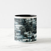 VS, Californië, Palm Springs. Trailer Park op Tweekleurige Koffiemok (Center)