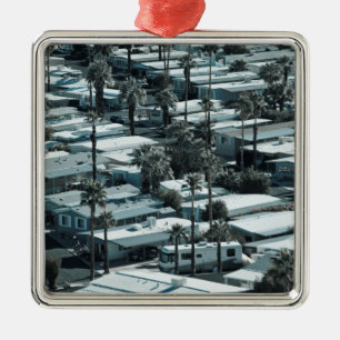 VS, Californië, Palm Springs. Trailerpark op Metalen Ornament