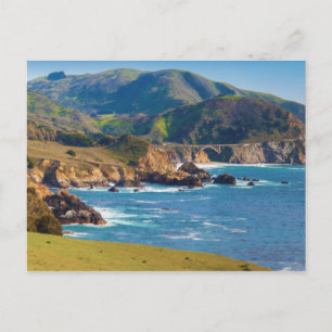 VS, Californië. Panorama van Big Sur met Bixby Briefkaart