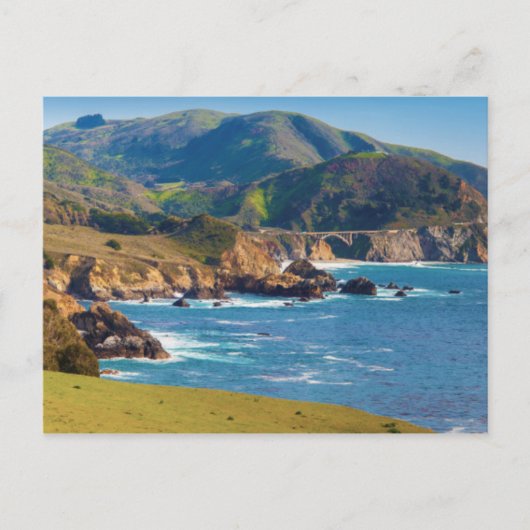 VS, Californië. Panorama van Big Sur met Bixby Briefkaart (Voorkant)