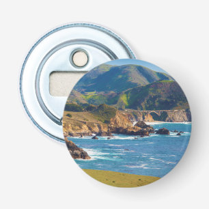 VS, Californië. Panorama van Big Sur met Bixby Button Flesopener