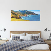 VS, Californië. Panorama van Big Sur met Bixby Canvas Afdruk (Insitu (Slaapkamer))
