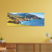 VS, Californië. Panorama van Big Sur met Bixby Canvas Afdruk (Insitu (Woonkamer))