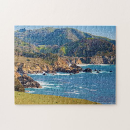 VS, Californië. Panorama van Big Sur met Bixby Legpuzzel (Horizontaal)