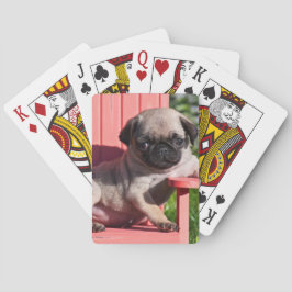 VS, Californië. Pug Puppy Slouching Pokerkaarten