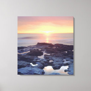 VS, Californië, San Diego. Eb en vloed Sunset Clif Canvas Afdruk