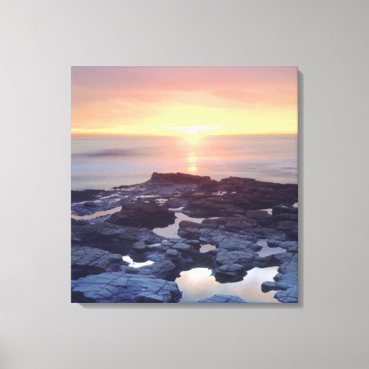 VS, Californië, San Diego. Getijden van Sunset Cli Canvas Afdruk (Voorkant)