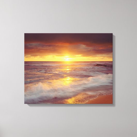 VS, Californië, San Diego. Sunset Cliffs strand Canvas Afdruk (Voorkant)