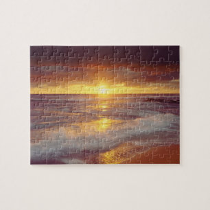 VS, Californië, San Diego. Sunset Cliffs strand Legpuzzel